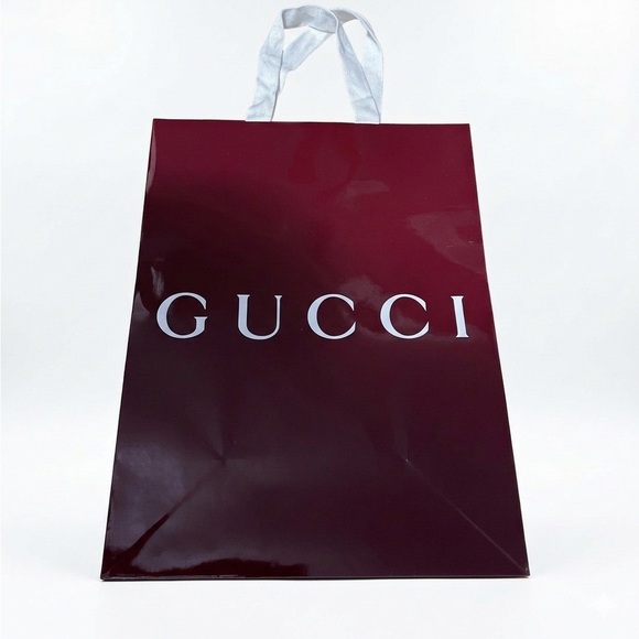 Gucci Handbags - Gucci Burgundy Shopping Gift Bag